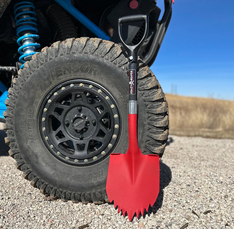 Load image into Gallery viewer, ATV / UTV Krazy Beaver Shorty Shovel (Textured Red Head / Black Handle)
